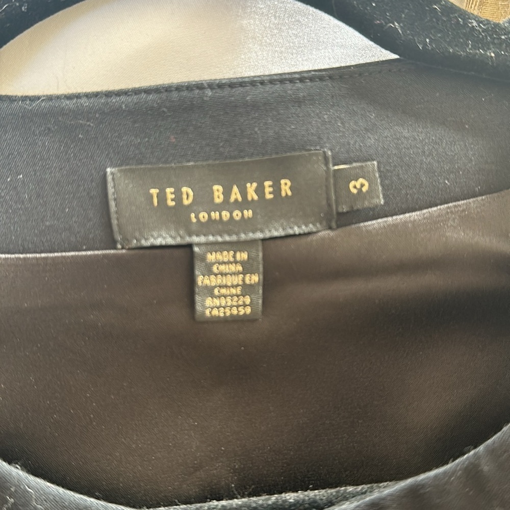 Ted Baker London Jumana Texture Peplum Dress Black Zip Sheath Size 3 /US Medium - Picture 6 of 7